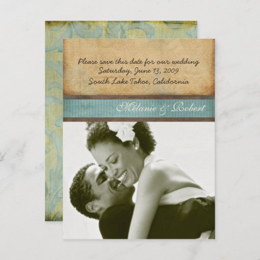 Royalty sparen de Datum Aankondigingskaart (Voorkant / Achterkant)