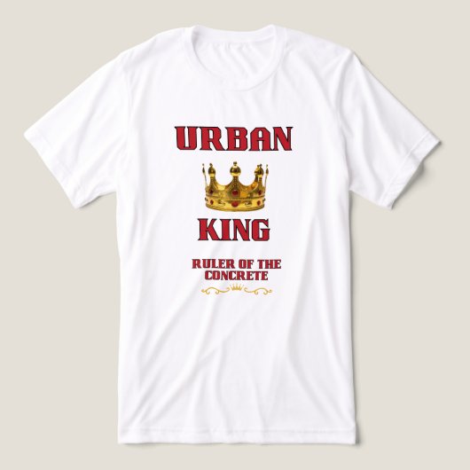 ROYALTY, URBAN KING MEN'S WHITE TRI-BLEND  SHIRT (Design voorkant)
