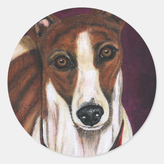 Royalty-vrije hond - Kunst Ronde Sticker (Voorkant)