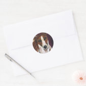 Royalty-vrije hond - Kunst Ronde Sticker (Envelop)