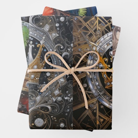 Royalty's, zijne en zijne kronen inpakpapier vel (In situ)