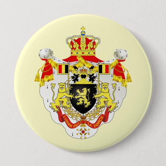 Royaume de Belgique, België Ronde Button 4,0 Cm (Voorkant)