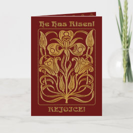 Roycroft Easter Brick Rood en Goud (gepersonalisee Feestdagen Kaart
