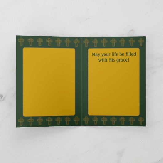 Roycroft Easter Hunter Green (gepersonaliseerd) Feestdagen Kaart (Binnen)