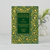 Roycroft-grens  kunst- en ambachtelijke beweging folie uitnodiging (Staand Voorkant)