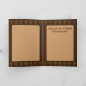 Roycroft Pasen Bruin en Goud (gepersonaliseerd) Feestdagen Kaart (Binnen)