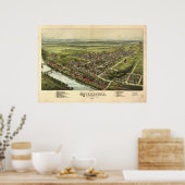 Royersford Pennsylvania 1893 Antiek Panorama Poster (Keuken)