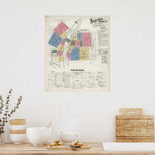 Royersford Spring City PA Map 1921 Poster (Keuken)