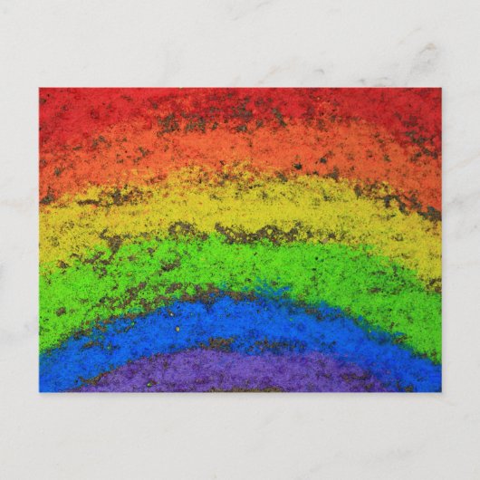ROYGBIV Grunge Rainbow Sidewalk Chalk Briefkaart (Voorkant)