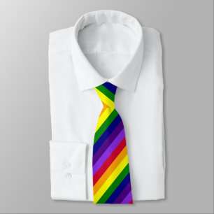 ROYGBIV Zeven regenboogkleuren Solid Stripes Desig Stropdas