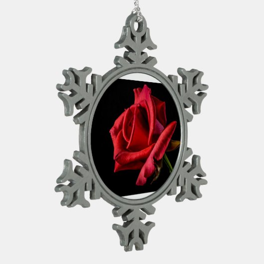 Roz dijain tin sneeuwvlok ornament (Links)