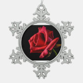 Roz dijain tin sneeuwvlok ornament (Voorkant)