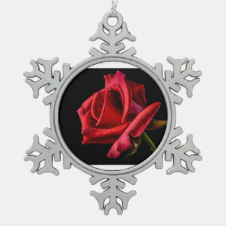 Roz dijain tin sneeuwvlok ornament
