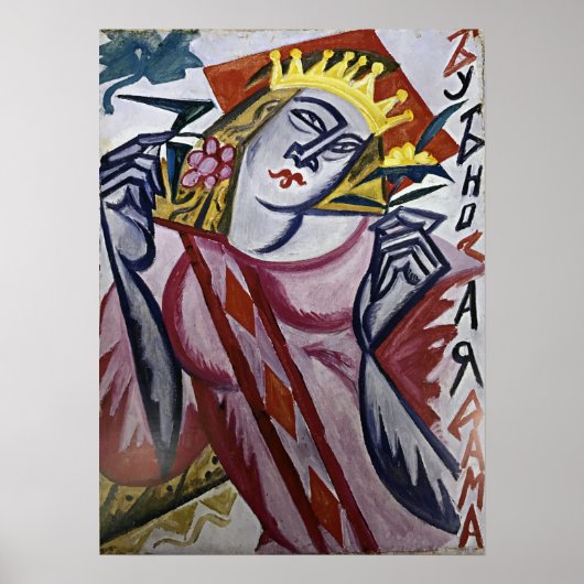 Rozanova - koningin van diamanten 1915 poster (Voorkant)