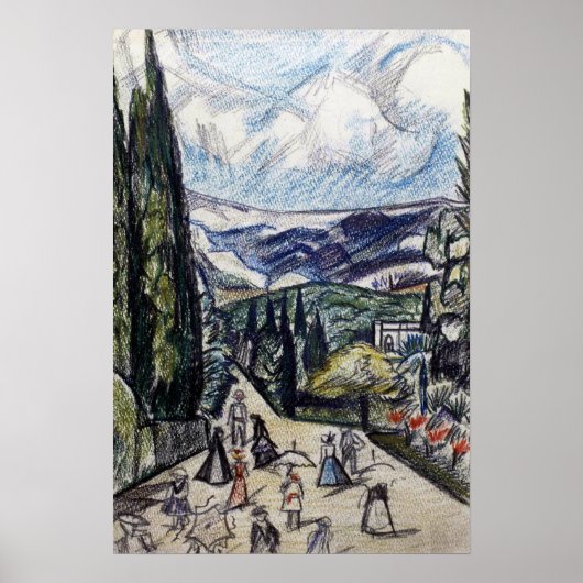 Rozanova - landschap van de Krim 1913 Poster (Voorkant)