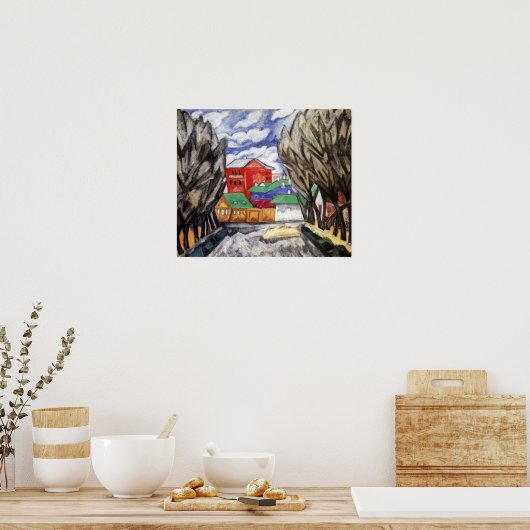 Rozanova - Red House 1910 Poster (Keuken)