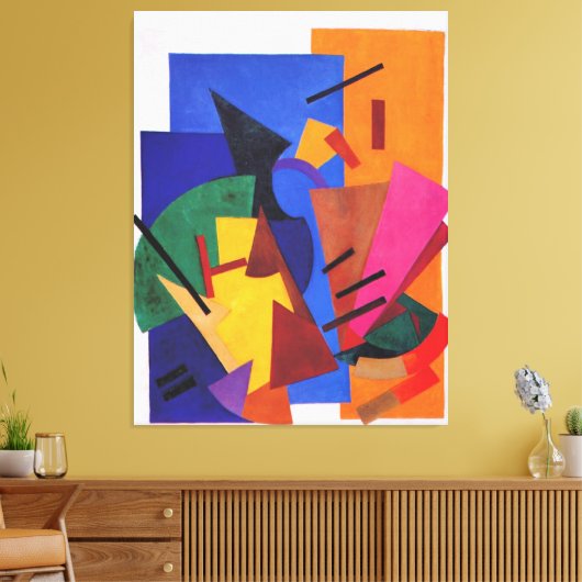 Rozanova - Vlucht van een vliegtuig, Canvas Afdruk (Insitu (Woonkamer))