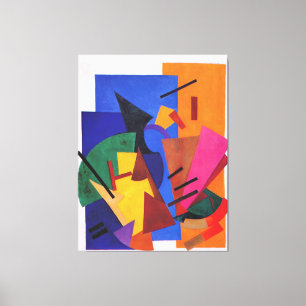 Rozanova - Vlucht van een vliegtuig, Canvas Afdruk