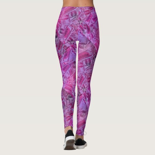 Roze $100 Bills Leggings (Achterkant)