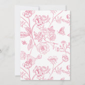 Roze 100ste Verjaardagsfeest Victoriaanse Bloemen Kaart (Achterkant)