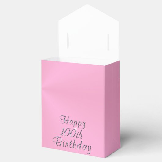 Roze, 100ste verjaardagspartij ideeën, gunstboxen, bedankdoosjes (Geopend)