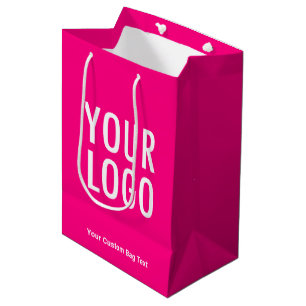Roze 10 inch cadeautas met op maat gemaakt logo Me