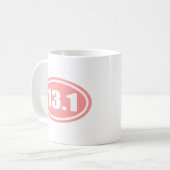 Roze 13.1 Half marathon ovaal Koffiemok (Voorkant links)
