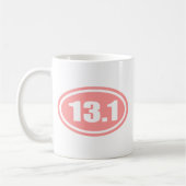 Roze 13.1 Half marathon ovaal Koffiemok (Links)