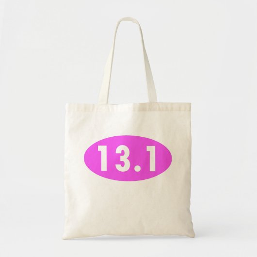 Roze 13.1 Half marathon ovaal Tote Bag (Voorkant)