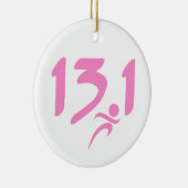 Roze 13.1 halve marathon keramisch ornament (Rechts)