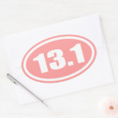Roze 13.1 halve marathon ovaal ovale sticker (Envelop)
