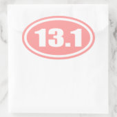 Roze 13.1 halve marathon ovaal ovale sticker (Tas)