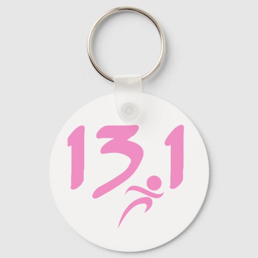 Roze 13.1 halve marathon sleutelhanger (Voorkant)
