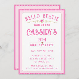  roze 13e verjaardag kaart