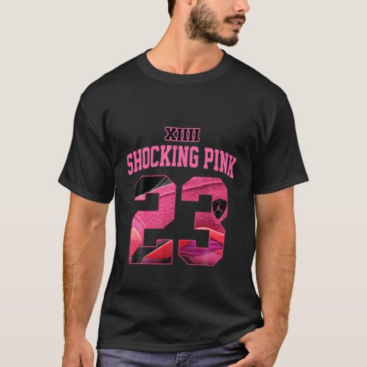 Roze 14S-T-shirt nummer 23-strips 14 schoks T-shirt (Voorkant)