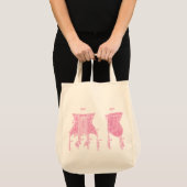Roze 1908 Corset Illustration Tote Bag (Voorkant (product))