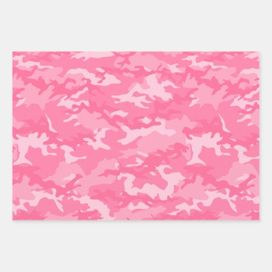 Roze 1 Camouflage Inpakpapier Vel (Voorkant)
