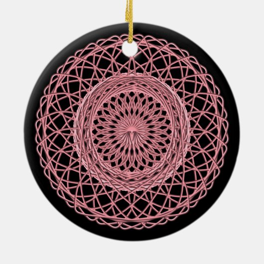 Roze 1 keramisch ornament (Achterkant)