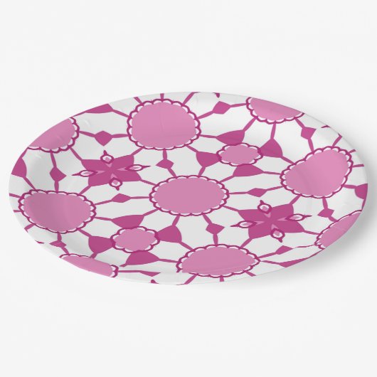 Roze 1 van 4 papieren bordje (Gekanteld)