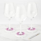 Roze 1 wijnglaslabel (Set)
