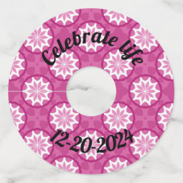 Roze 1b wijnglaslabel