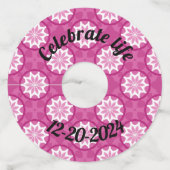 Roze 1b wijnglaslabel (Voorkant)