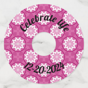 Roze 1b wijnglaslabel