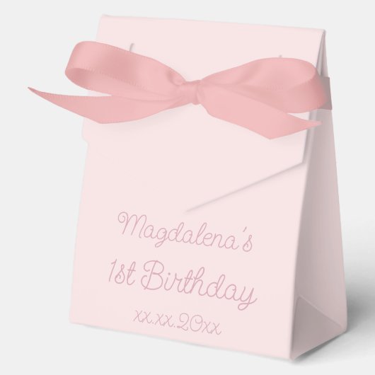Roze 1e verjaardag bedankdoosjes (Voorkant)