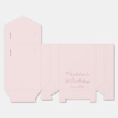 Roze 1e verjaardag bedankdoosjes (Ongevouwen)