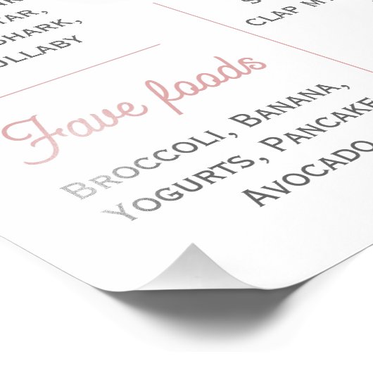 Roze 1e Verjaardag Elegante Onederful foto mijlpaa Foto Afdruk (Hoek)