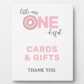 Roze 1e verjaardag Kaarten en geschenken Fotoplaat (Voorkant)