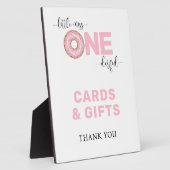 Roze 1e verjaardag Kaarten en geschenken Fotoplaat (Zijkant)