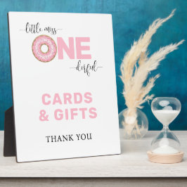 Roze 1e verjaardag Kaarten en geschenken Fotoplaat