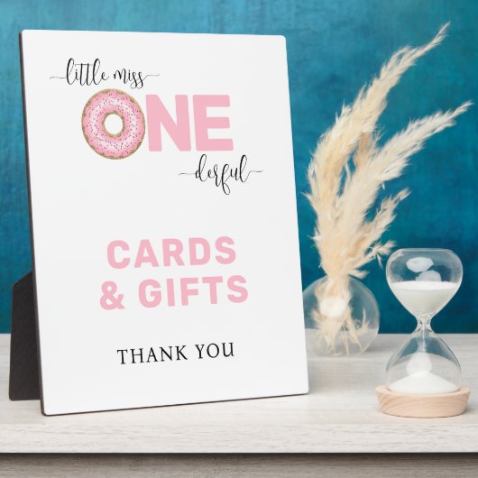 Roze 1e verjaardag Kaarten en geschenken Fotoplaat (Zijkant)